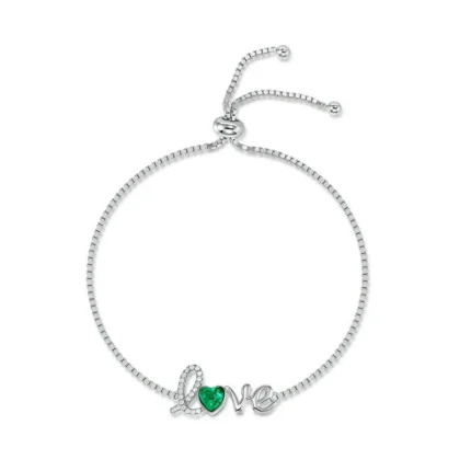 925 Silver Lab-Created Emerald Bracelet - Model A73-B2020429