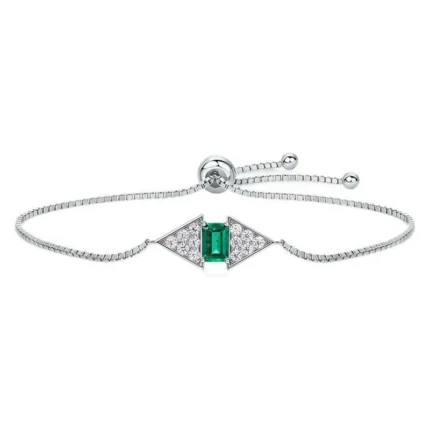 925 Silver Lab-Created Emerald Bracelet - Model A73-B2020865