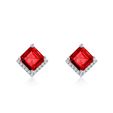 925 Silver Cultured Ruby Earrings A73-E2020866R