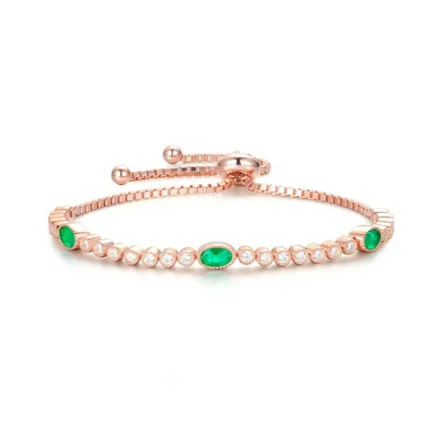 925 Silver Lab-Created Emerald Bracelet - Model B1917989R