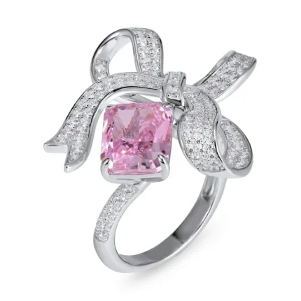 925 Silver Pink Cubic Zirconia Ring - Model CR02291F