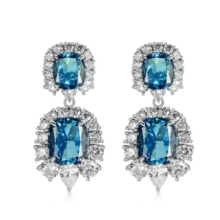 925 Silver Blue Cubic Zirconia Earrings E0042B