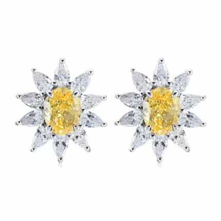 925 Silver Yellow Cubic Zirconia Earrings E0074-3