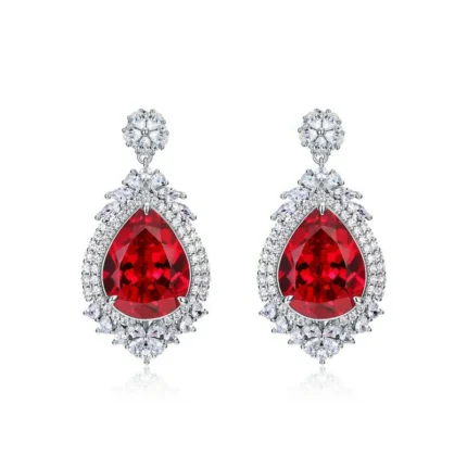 925 Silver Ruby Earrings - Model E0166R