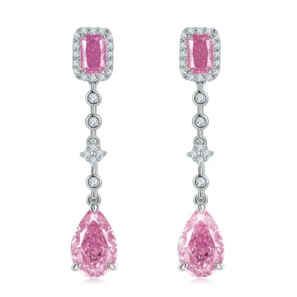 925 Silver Pink Cubic Zirconia Earrings E0625F