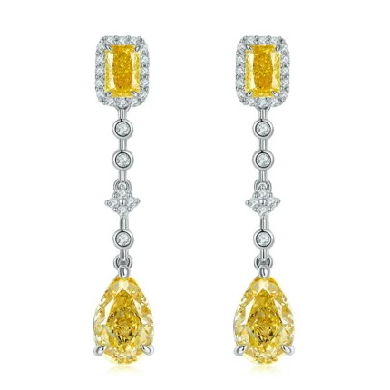 925 Silver Yellow Cubic Zirconia Earrings E0625Y
