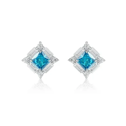 925 Silver Blue Cubic Zirconia Earrings E0643B