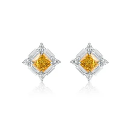 925 Silver Yellow Cubic Zirconia Earrings E0643Y