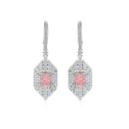 925 Silver Pink Cubic Zirconia Earrings E0676F