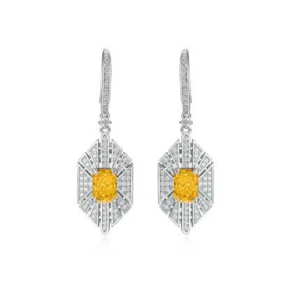 925 Silver Yellow Cubic Zirconia Earrings E0676Y