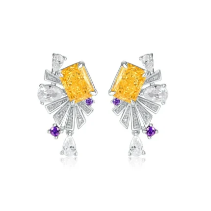925 Silver Yellow Cubic Zirconia Earrings E0692Y