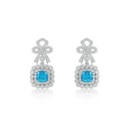 925 Silver Blue Cubic Zirconia Earrings E0698B