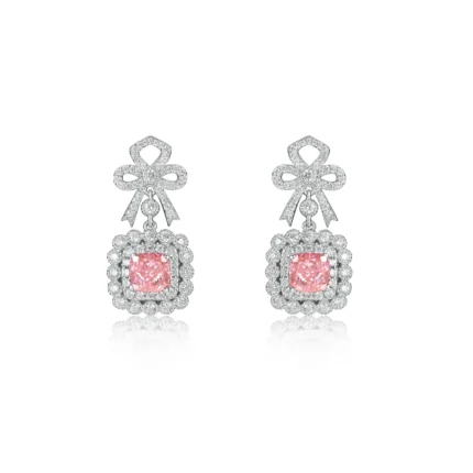 925 Silver Pink Cubic Zirconia Earrings E0698F
