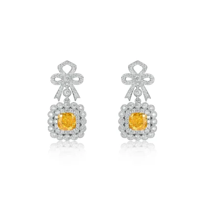 925 Silver Yellow Cubic Zirconia Earrings E0698Y