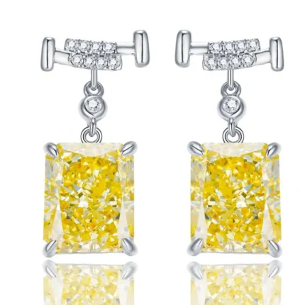925 Silver Yellow Cubic Zirconia Earrings E0756Y