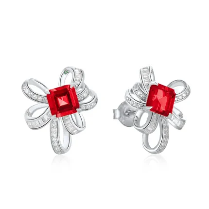 925 Silver Cultured Ruby Earrings E1917991R