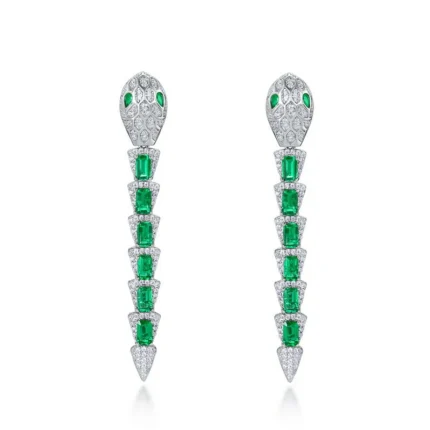 925 Silver Lab-Created Emerald Earrings - Model EN0014