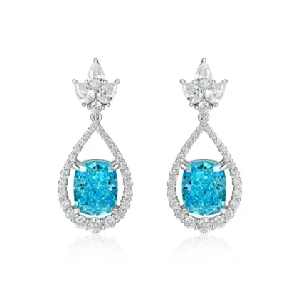 925 Silver Blue Cubic Zirconia Earrings ES2349C1-2