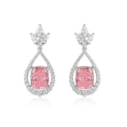 925 Silver Pink Cubic Zirconia Earrings ES2349C1-3