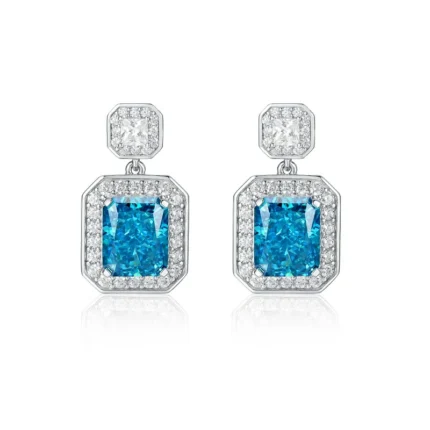 925 Silver Blue Cubic Zirconia Earrings ES2352C1B