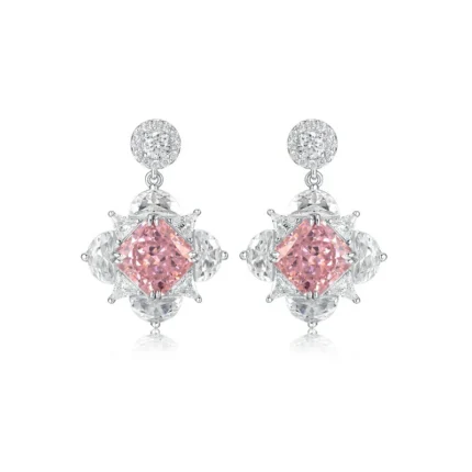 925 Silver Pink Cubic Zirconia Earrings ES2353C1F