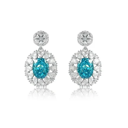 925 Silver Blue Cubic Zirconia Earrings ES2354C1