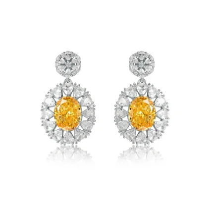925 Silver Yellow Cubic Zirconia Earrings ES2354C1-2