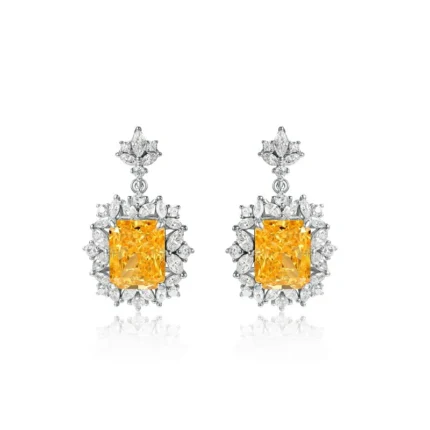 925 Silver Yellow Cubic Zirconia Earrings ES2373C1Y