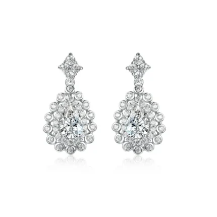 925 Silver G Color Cubic Zirconia Earrings - Model E0696