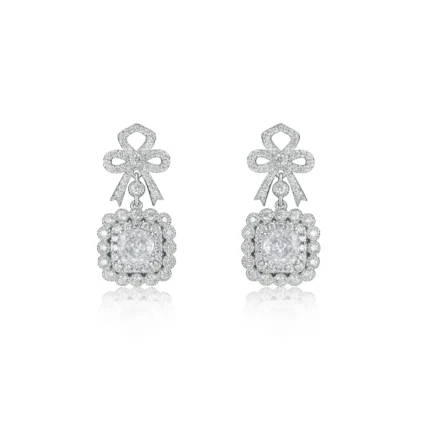 925 Silver Cubic Zirconia G Color Earrings E0698G