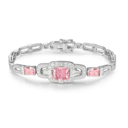 925 Silver Pink Cubic Zirconia Bracelet - Model L0348F