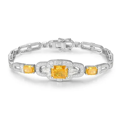 925 Silver Yellow Cubic Zirconia Bracelet - Model L0348Y
