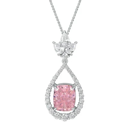 925 Silver Pink Cubic Zirconia Pendant - Model NS0737C1 (Chain Not Included)
