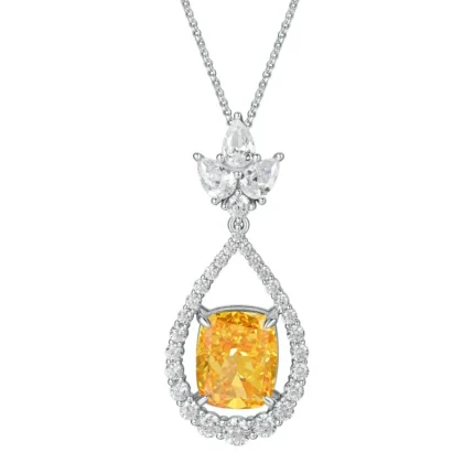 925 Silver Yellow Cubic Zirconia Pendant - Model NS0737C1-3 (Chain Not Included)