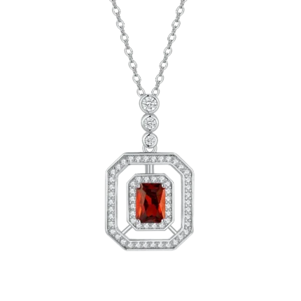 S925 Silver Cultured Ruby Necklace P1122R