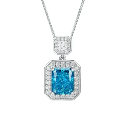 925 Silver Blue Cubic Zirconia Pendant - Model PS1808C1B (Chain Not Included)