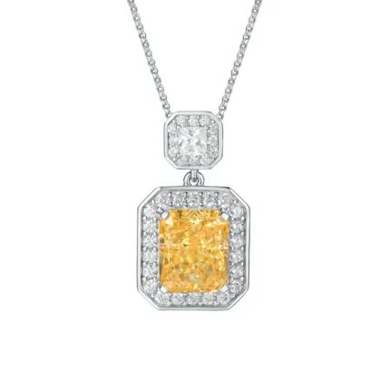 925 Silver Yellow Cubic Zirconia Pendant - Model PS1808C1Y (Chain Not Included)