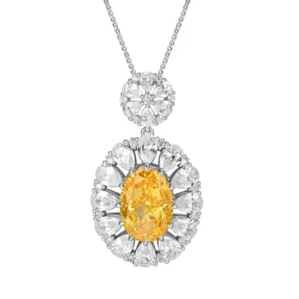 925 Silver Yellow Cubic Zirconia Pendant - Model PS1809C1 (Chain Not Included)