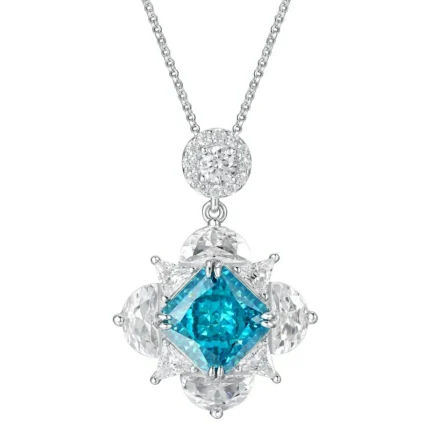 925 Silver Blue Cubic Zirconia Pendant - Model PS1810C1B (Chain Not Included)