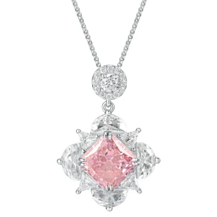 925 Silver Pink Cubic Zirconia Pendant - Model PS1810C1F (Chain Not Included)