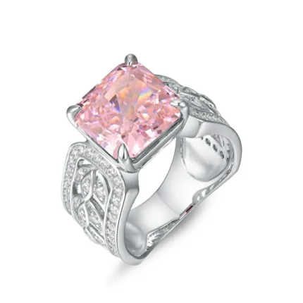925 Silver Pink Cubic Zirconia Ring - Model R0017F