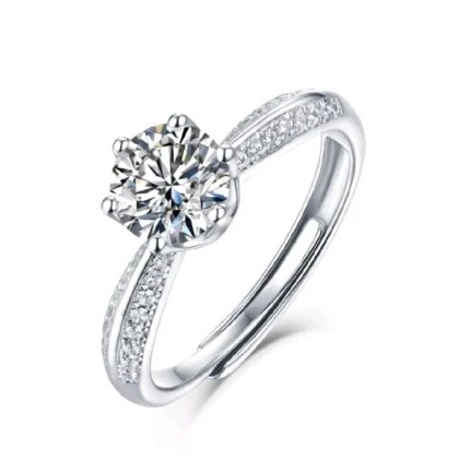 Moissanite Ring in 925 Silver - Model R00425-1