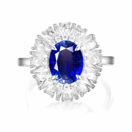 Lab-Created Blue Sapphire Ring in 925 Silver - Model R0099DB
