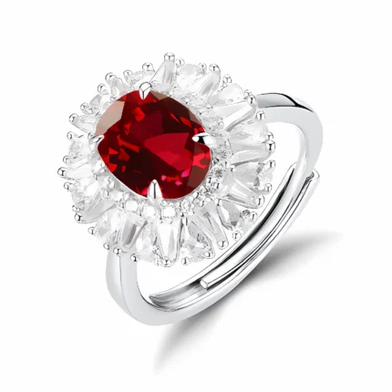 Lab-Created Ruby Ring in 925 Silver - Model R0099R