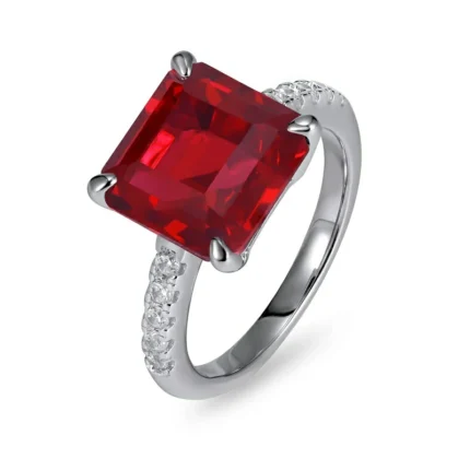 925 Silver Lab-Created Ruby Ring - Model R0130R