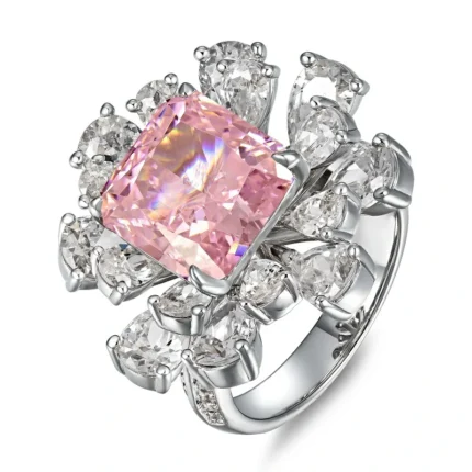 925 Silver Oxidized Pink Ring - Model R0263F