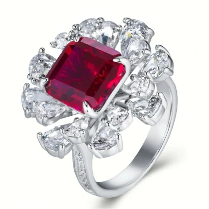 925 Silver Lab-Created Ruby Ring - Model R0263R