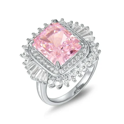 925 Silver Pink Cubic Zirconia Ring - Model R0379F