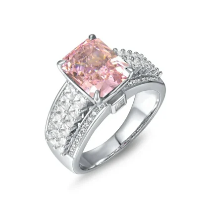 925 Silver Pink Cubic Zirconia Ring - Model R0593F