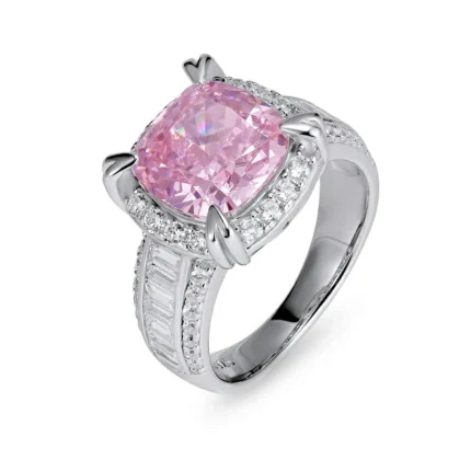 925 Silver Pink Cubic Zirconia Ring - Model R0608F